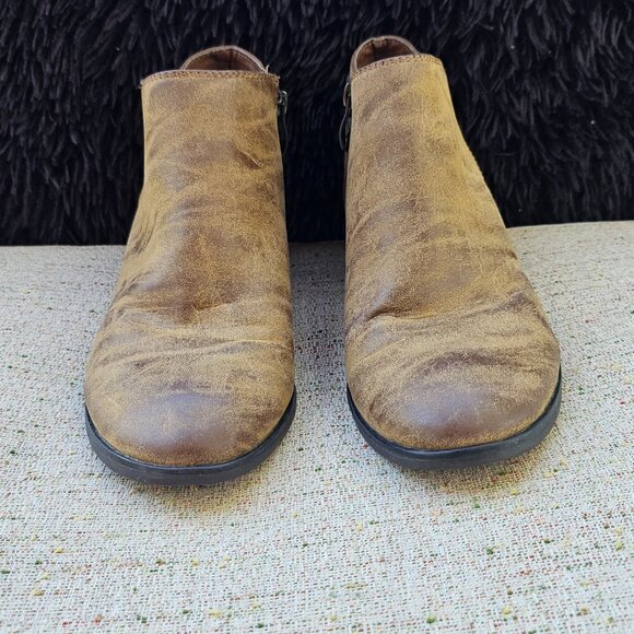 Xappeal Women's Booties Boots Brown Chunky Heeled Rugged Shooties 8 - Picture 3 of 16